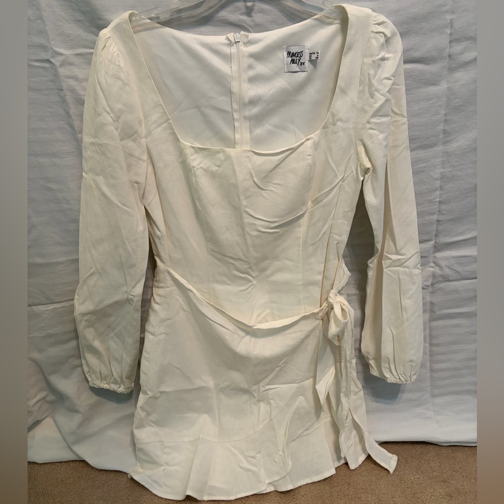 Princess Polly Off White Wrap Dress